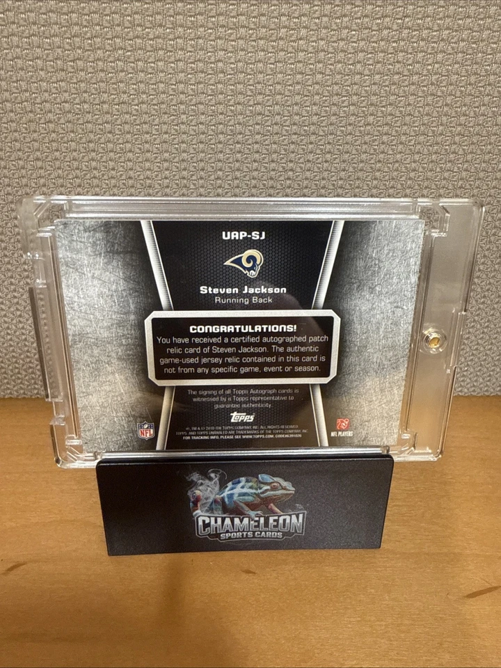 2010 Topps Unrivaled Steven Jackson Patch Relic Auto /50 Rams - Image 2 of 2