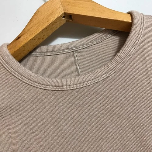 Lululemon Hold Tight Long-Sleeve Shirt Soft Ribbed Modal Beige Size 8