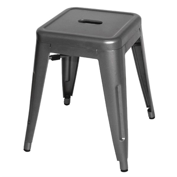 Bolero Bistro Niedrige Bistro Hocker Stahlgrau (4 StüCk)-image
