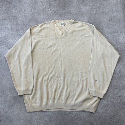 L.L.Bean Pullover Herren XL V-Ausschnitt Baumwollpullover Sweater, Beige
