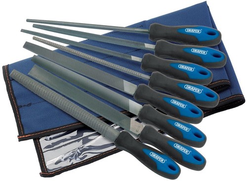 Draper 44961 Engineers File and Rasp Set with Soft Grip, 200mm, 8 Pieces , 