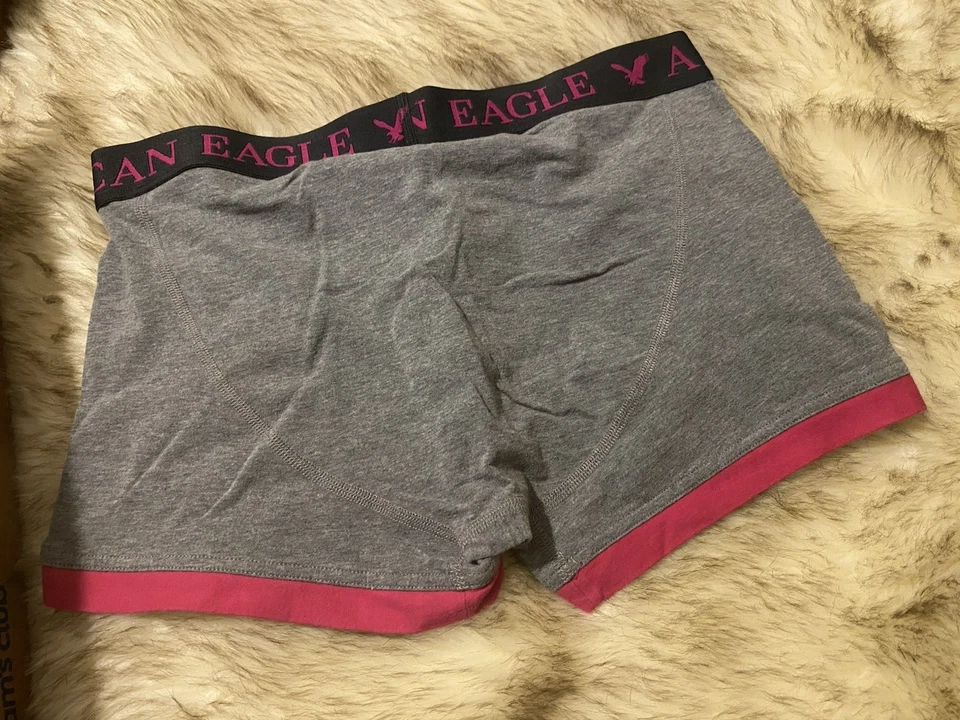 Calzoncillos boxer American Eagle para hombre retro talla mediana gris rojo negro mezcla de algodón nuevos sin etiquetas Foto 3 de 3