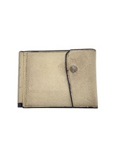 Valextra Leather Card Case Cream Used Scratches Stains, Men's