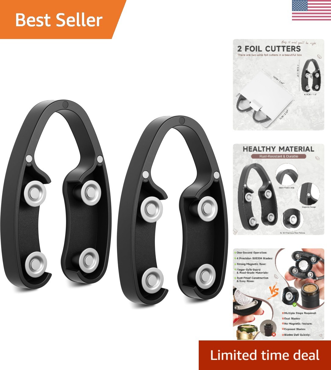 Wine Foil Cutter Magnetic Wine Bottle Foil Cutter Tool,Stain