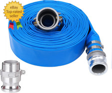 2" X 50Ft PVC Lay Flat Discharge Hose with Aluminum Camlock C  E Fittings, Cam
