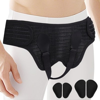 Hernia Belt: Single/Double Inguinal Support w/4 Pads, Groin Truss Briefs