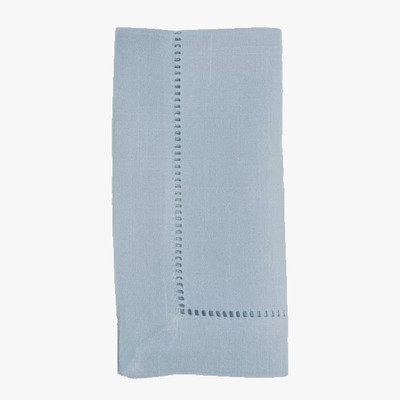 Hemstitched Linen Slate Blue 6pc Dinner Napkins