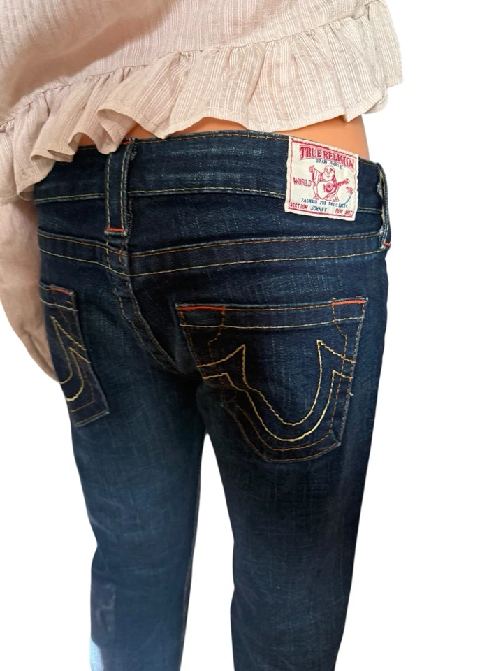 True Religion Women's Blue Denim Jeans, Size 28, Made in USA - Image 3 of 4