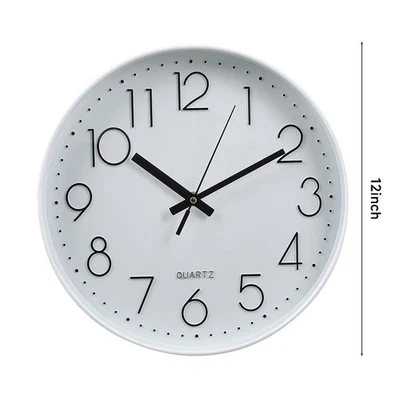 12 Inch Silent Wall Clock Battery Operated Non-Ticking Round Clock for Home - Image 1 of 4