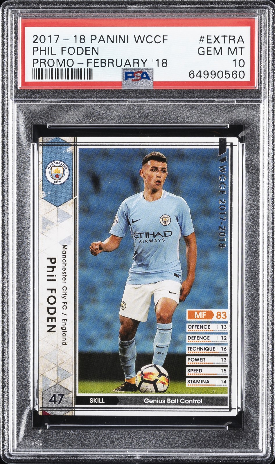 2017 PANINI WCCF PROMOS FEBRUARY 2018 #EXTRA PHIL FODEN ROOKIE RC PSA 10