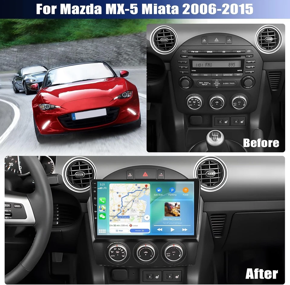 4+64GB CarPlay For Mazda MX-5 Miata 2006-2014 Android Car Radio Stereo Head Unit Foto 4 de 4