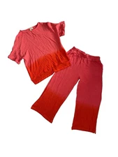 Dolan Women’s 2pc Gauzy Left Coast Ombré Cropped Pants Set Size M