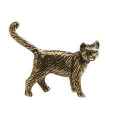 Vintage Brass Cats Miniature Figurine Ornament for Antique Styles Enthusiasts