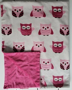 pink owl baby blanket