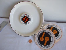 VTG Computer Circuit Board Drilling Ceramic Ashtray&Paper Beverage Coasters NOS