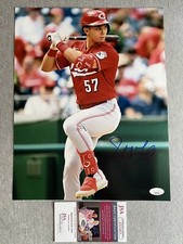 CINCINNATI REDS- STUART FAIRCHILD AUTOGRAPH HUGE 11x14 ACTION PHOTO- JSA AN31631
