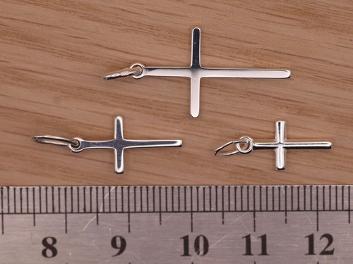 Sterling Silver CROSS CHARM PENDANT 925 – 12mm 18mm 26mm – 1, 5 or 10 Pack - Picture 7 of 10