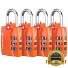 [TSA genehmigt][4PACK] 3-stellige Kombination Reisetasche Koffer Gepäck Vorhängeschloss