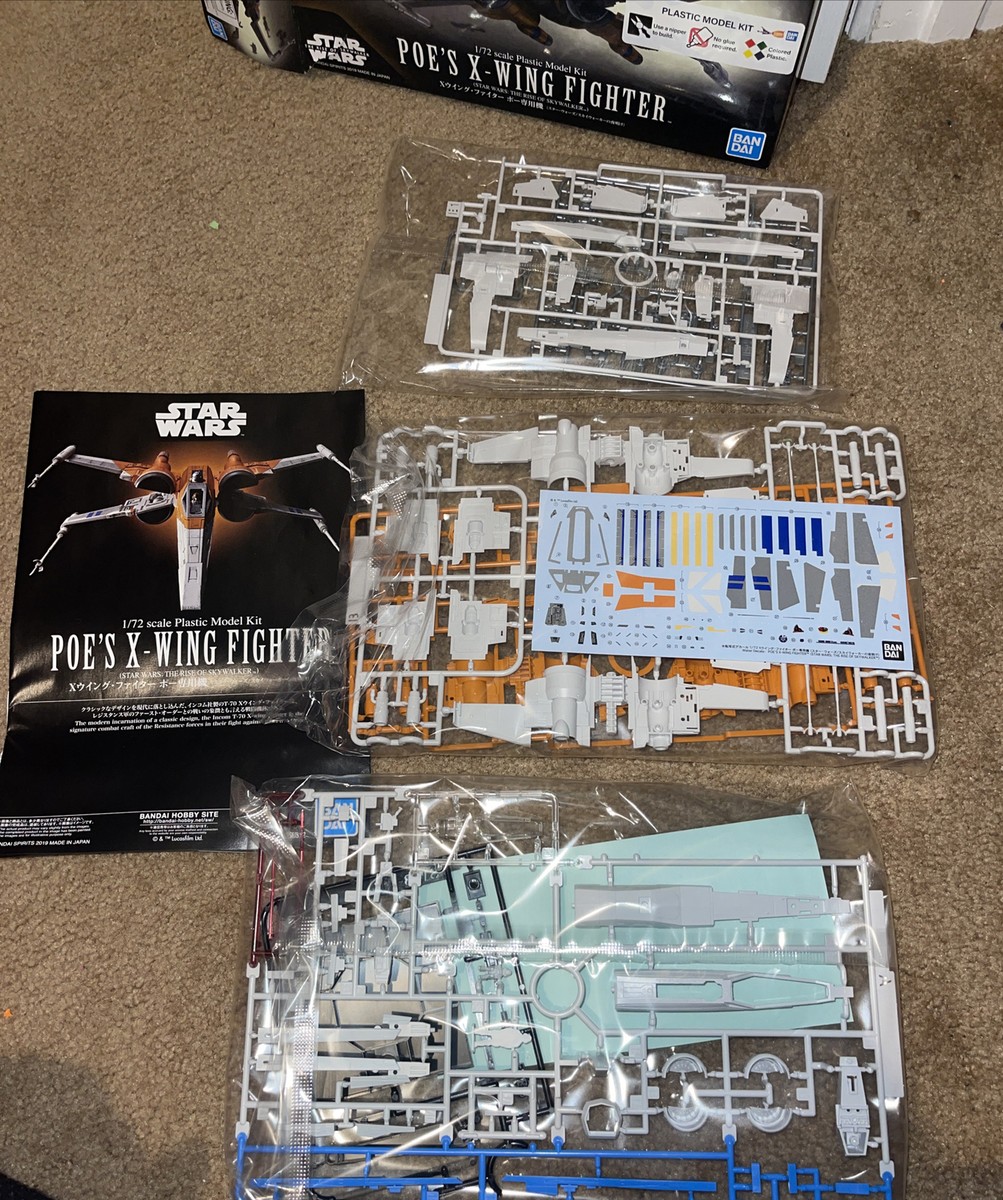 Bandai Star Wars 1:72 Poe's X-Wing Fighter Plastic Model Kit Bandai Star Wars 1:72 Poe's X-Wing Fighter Plastic Model Kit