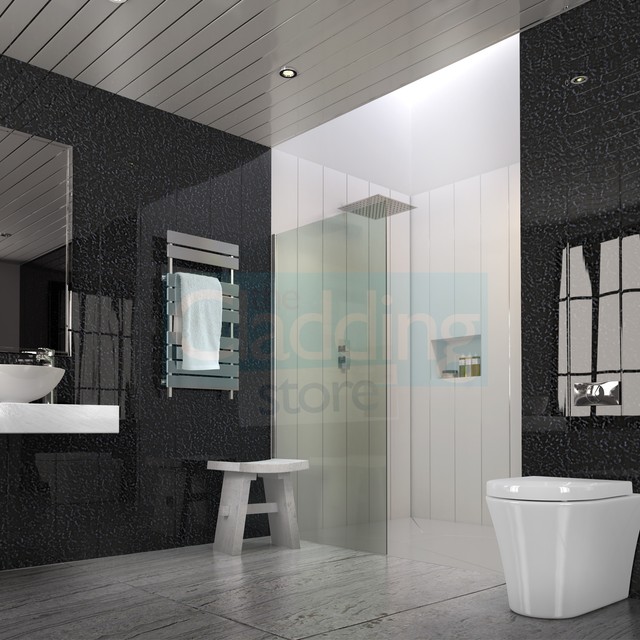 8 Black Marble Wall Cladding Ceiling Kitchen Pvc Plastic Panel 8mm