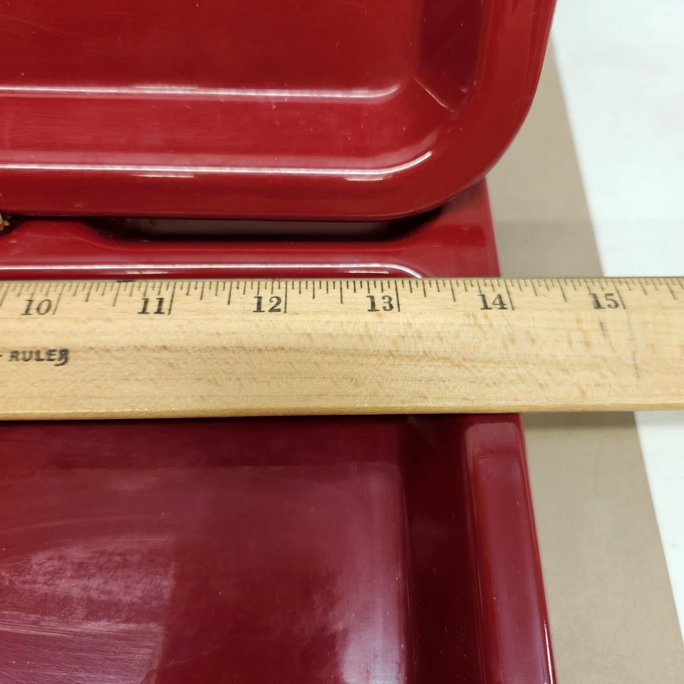 SET OF 6 Red Carlisle Cafeteria 6-Section Lunch Trays 14" x 10" Picnic BBQ Camp - Image 3 of 4