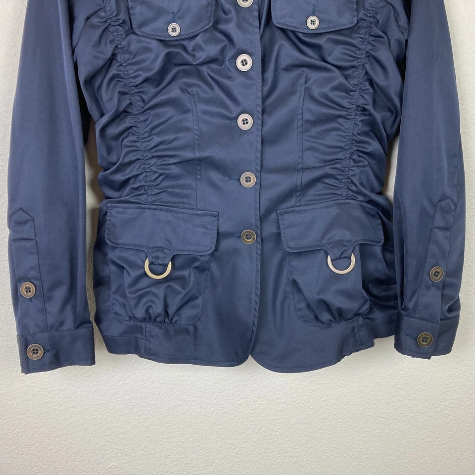 Chaqueta ligera para mujer Marc Bouwer talla S azul marino ajustada bolsillos acanalados Foto 2 de 4