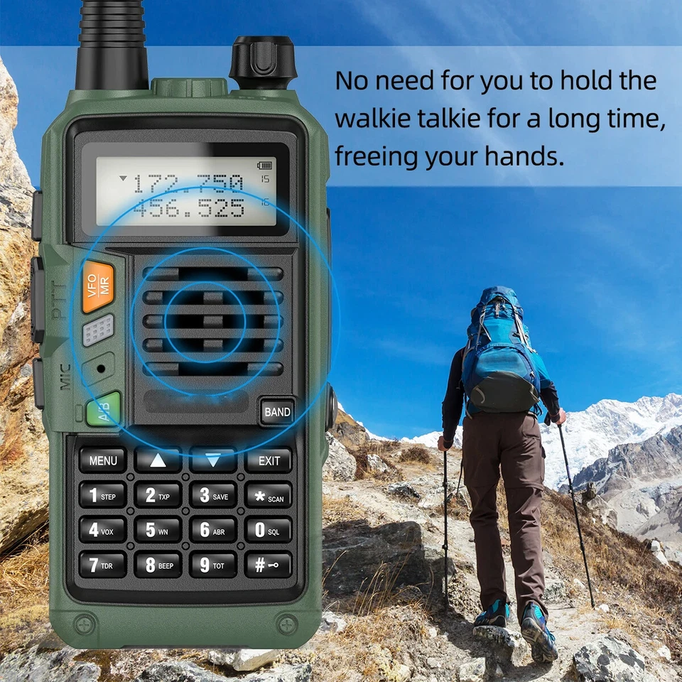 BAOFENG TRI-BAND VHF/UHF TWO WAY WALKIE TALKIE HAND FUNKGERÄTE 10WATT 2800MAH - Bild 3 von 4