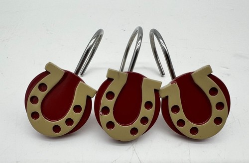 Vintage Set of 12 Jumping Beans Yeehaw Shower Curtain Hooks Rings Western Cowboy - Picture 5 of 9