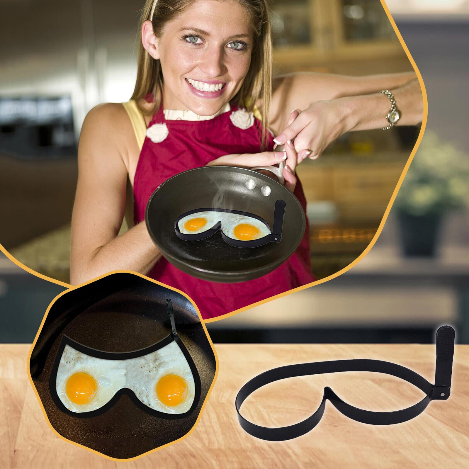 Funny Egg Fryer Home Kitchen Spoof Omelette Fun Mold Cooking Utensils  Holder Set | eBay