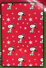 Peanuts Snoopy Woodstock Christmas Santa Hat Snowflake Plush Blanket 50 x 70