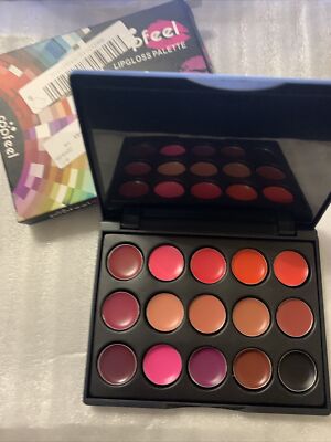 Popfeel Lipgloss Palette L15-01 includes 15 lip colors mix match & create NIB