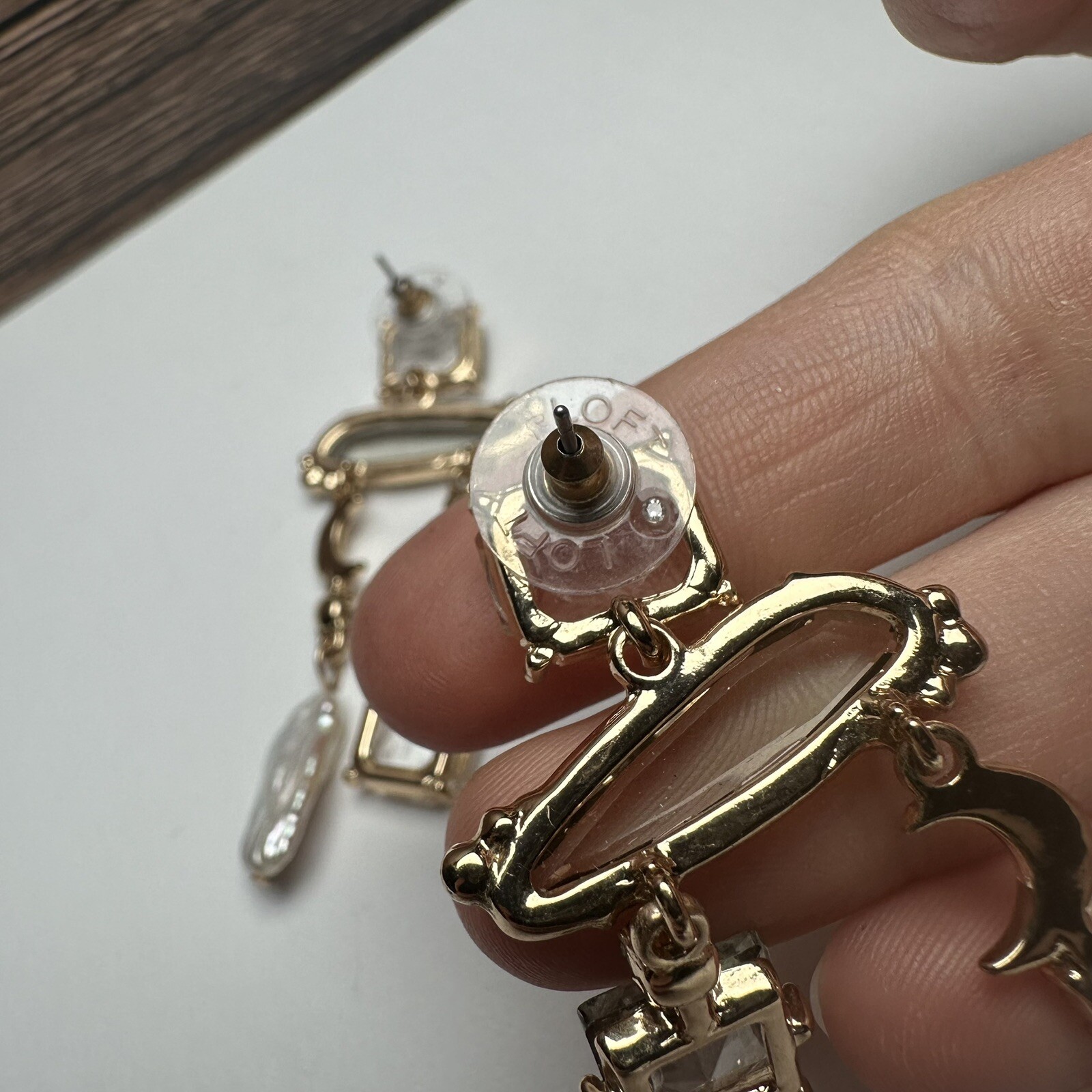 LOFT Celestial Moon Rhinestone Statement Earrings… - image 8