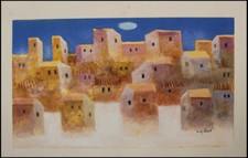 Dipinto Olio Casine di Paese  cm 60 x 35 Luigi Rosati