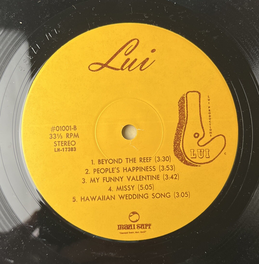 Lui Williams - Lui Vinyl LP, Maui Surf Label, LH-17383