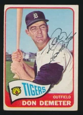1965 Topps #429 DON DEMETER (Detroit Tigers) *AUTOGRAPHED* High #
