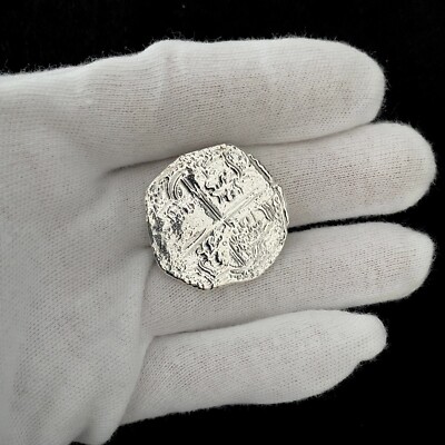 Silver Pirate Coin Treasure Facsimile Hallmarked Piece Of Eight