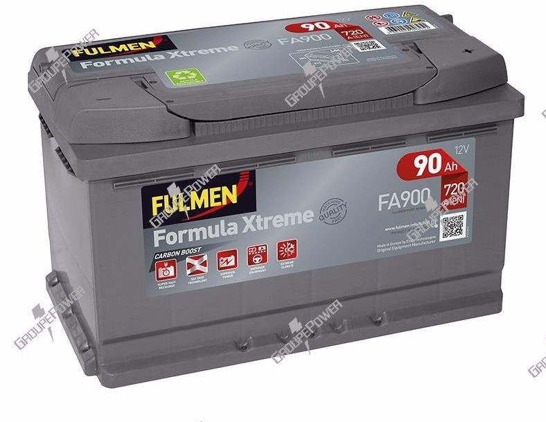 Batterie Fulmen FA900 12v 90ah 720A F18 auto pour Chrysler 300 C 3.5 CRD