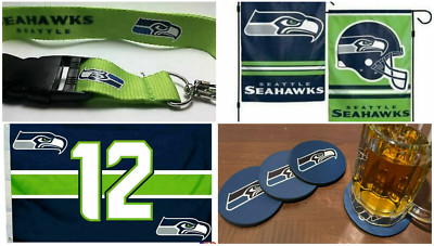 Seattle Seahawks 3x5 Flag Man Cave Flags 3 x 5 Banner USA Tailgating Gift Set