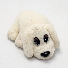 Vintage Galoob Mini 3" Pound Puppy Plush 1995 Stuffed Animal White Dog Long Ears
