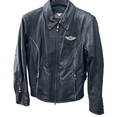 Harley Davidson 100th Anniversary Women's Leather Jacket Size L | eBay