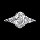 Engagement  Platinum Diamond  Ring Oval IGI Lab Created 2.70 Ct PT 950 E F  VVS  — photo 3