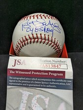 KANSAS CITY ROYALS BRET SABERHAGEN AUTOGRAPHED INSCRIBED ROMLB BASEBALL JSA COA
