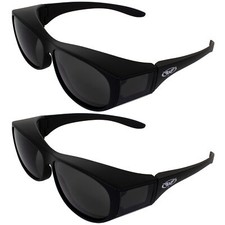 Two 2 Escort Safety Glasses Fits Over Most Eyewear Smoke Lenses