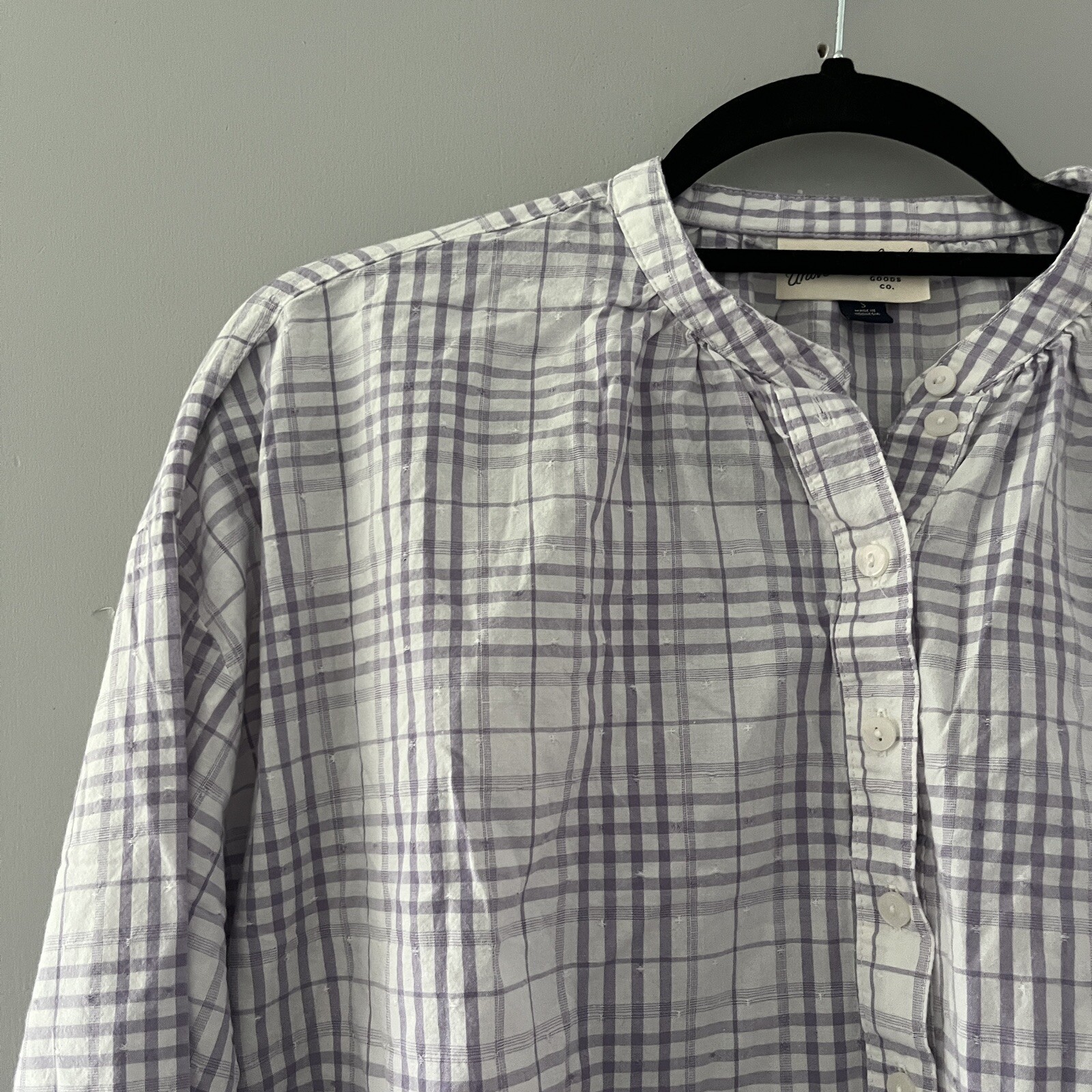 Universal Thread Blouse Purple Plaid Pullover Lig… - image 3