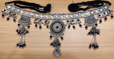 Kuchi Tribal Belly dance Gypsy Belt Medallion Pendant Boho Jewelry Fusion Womens