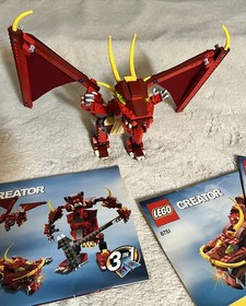 Lego Creator 3 in 1 Fiery Legend set 6751 &ldquo;BUILT&rdquo;  With Manuals