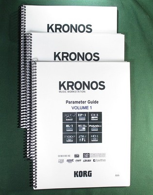 Korg Kronos Parameter Guide Set: 1187 Page 3 Volume set w/ Protective Covers