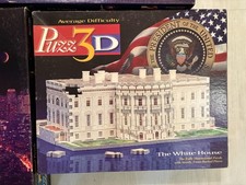 The White House - Puzz 3D 443 Pc Jigsaw - 1994 Hasbro Puzzle America Complete