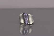 Sterling Silver Polished Offset Concaved Band Ring 925 Sz: 6