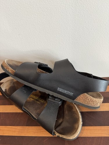 Sandalia Birkenstock Arizona Birko-Flor para hombre, talla 10 - negra hecha en Alemania - Imagen 17 de 17